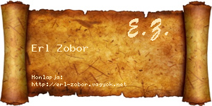 Erl Zobor névjegykártya
